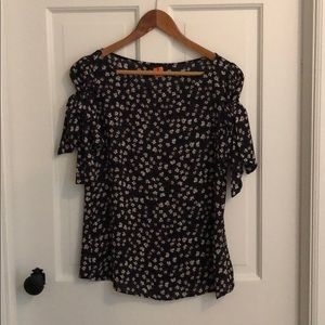 Banana Republic flower print tie-sleeve blouse